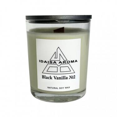 Свеча ароматическая "Black Vanilla" №2 соевая с деревянным фитилем 250 мл